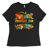 Black pharmacy tech pumpkin Ladies Tee - NancyCooperArtShop