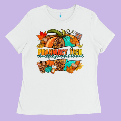 Pharmacy Tech Pumpkin Ladies Tee Designed By Nancycooperartshop