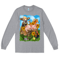 Heather Grey farm animals wagon olivia Long Sleeve Tee - OliviaCreatesArt