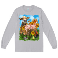 Moon Dust farm animals wagon olivia Long Sleeve Tee - OliviaCreatesArt