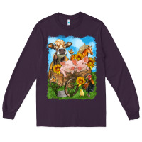 Plum farm animals wagon olivia Long Sleeve Tee - OliviaCreatesArt