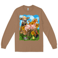 Toasted Coconut farm animals wagon olivia Long Sleeve Tee - OliviaCreatesArt