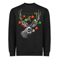 Black Mule deer with Heavyweight Sweatshirt - LillyAllenDesigns