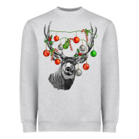 Heather Grey Mule deer with Heavyweight Sweatshirt - LillyAllenDesigns