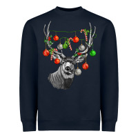 Navy Mule deer with Heavyweight Sweatshirt - LillyAllenDesigns