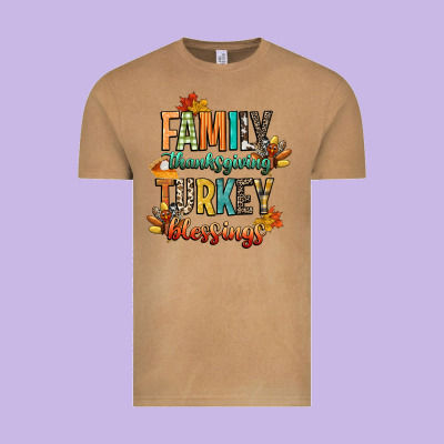 Family Thanksgiving Turkey Blessing Vintage Tee Designed By Cowgirlartshop