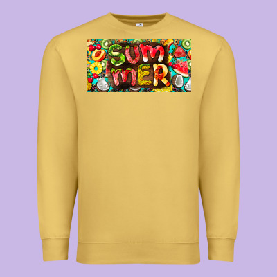 Summer With Fruits License Plate Premium Sweatshirt Designed By Barkaloodesign