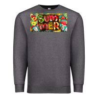 Charcoal Heather summer with fruits license plate Premium Sweatshirt - BarkalooDesign
