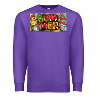 Purple summer with fruits license plate Premium Sweatshirt - BarkalooDesign