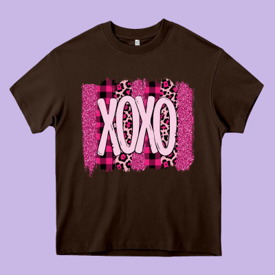 Love Xoxo Brushstrokes Valentines Heavy Core Tee Designed By Bettercallsaul