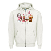 Oatmeal Heather Mommy coffee Zipper Hoodie - Artiststas