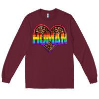Burgundy lgbt pride human Long Sleeve Tee - OliviaCreatesArt