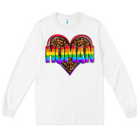 White lgbt pride human Long Sleeve Tee - OliviaCreatesArt