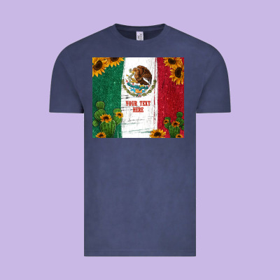 Preview Cactus Sunflower Mexican Flag Vintage Tee Designed By Jasminsmagicworld