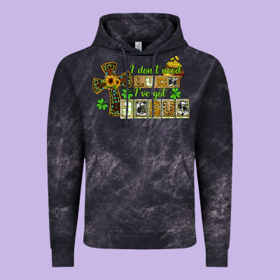 I Dont Need Luck Ive Got Jesus Vintage Hoodie Designed By Cowgirlartshop