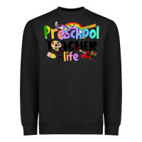 Black Preschool Teacher Life Heavyweight Sweatshirt - LillyAllenDesigns