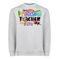 Heather Grey Preschool Teacher Life Heavyweight Sweatshirt - LillyAllenDesigns