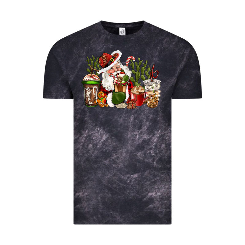 Western Santa Cowboy Coffe Cups Christmas Vintage Tee by CowGirlArtShop | Teevron
