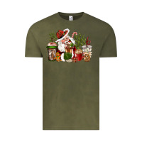 Vintage Olive western santa cowboy coffe cups christmas Vintage Tee - CowGirlArtShop