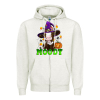 Oatmeal Heather moody cow Zipper Hoodie - Artiststas
