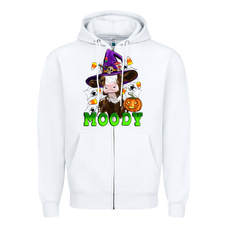 Moody Cow Zipper Hoodie by Artiststas | Teevron