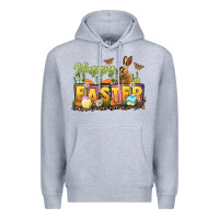 Heather Grey Happy Easter Premium Hoodie - LillyAllenDesigns