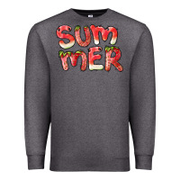 Charcoal Heather summer watermelon and strawberry Premium Sweatshirt - BarkalooDesign