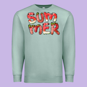 Summer Watermelon And Strawberry Premium Sweatshirt Designed By Barkaloodesign