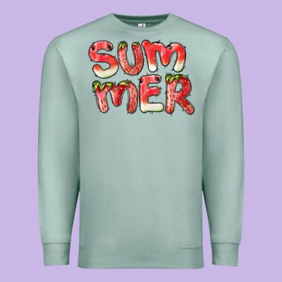 Summer Watermelon And Strawberry Premium Sweatshirt Designed By Barkaloodesign