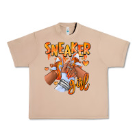 Orange Galaxy Sneaker Girl Afro Woman Urban Heavy Tee | Teevron