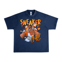 Navy orange galaxy sneaker girl afro woman Urban Heavy Tee - RanaPortraitStore