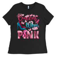 Black Queens wear pink Breast Cancer Ladies Tee - NancyCooperArtShop