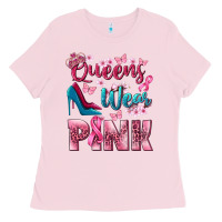 Bubblegum Pink Queens wear pink Breast Cancer Ladies Tee - NancyCooperArtShop