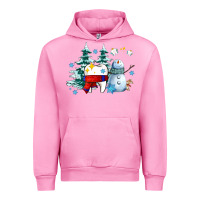 Fuchsia Pink dental christmas teeth and winter with snowman Urban Hoodie - AdoDesignShop
