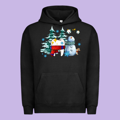 Dental Christmas Teeth And Winter With Snowman Urban Hoodie Designed By Adodesignshop