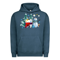 Pigment Midnight Navy dental christmas teeth and winter with snowman Urban Hoodie - AdoDesignShop