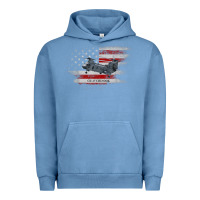 Pigment Pebble Blue CH-47 Chinook Helicopter USA Flag Helicopter Pilot Gifts Urban Hoodie - longCreatives