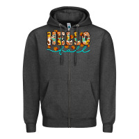 Charcoal Heather hello fall Zipper Hoodie - Artiststas