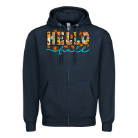 Navy hello fall Zipper Hoodie - Artiststas