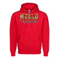 Red hello fall Zipper Hoodie - Artiststas