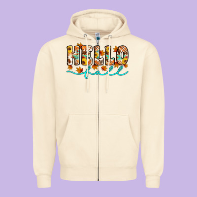 Hello Fall Zipper Hoodie Designed By Artiststas