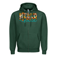 Sports Green hello fall Zipper Hoodie - Artiststas