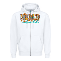 White hello fall Zipper Hoodie - Artiststas