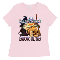 Bubblegum Pink Salem Witch Book Club Ladies Tee - texasbilliewilder