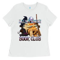 White Salem Witch Book Club Ladies Tee - texasbilliewilder