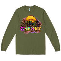 Army Green softball granny Long Sleeve Tee - OliviaCreatesArt