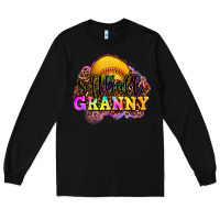 Black softball granny Long Sleeve Tee - OliviaCreatesArt