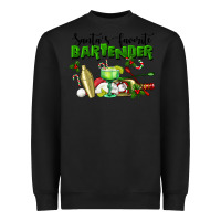 Black Santa's Favorite Bartender Heavyweight Sweatshirt - LillyAllenDesigns
