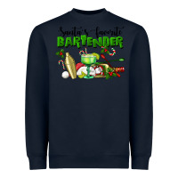 Navy Santa's Favorite Bartender Heavyweight Sweatshirt - LillyAllenDesigns