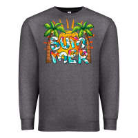 Charcoal Heather summer waves and sun Premium Sweatshirt - BarkalooDesign